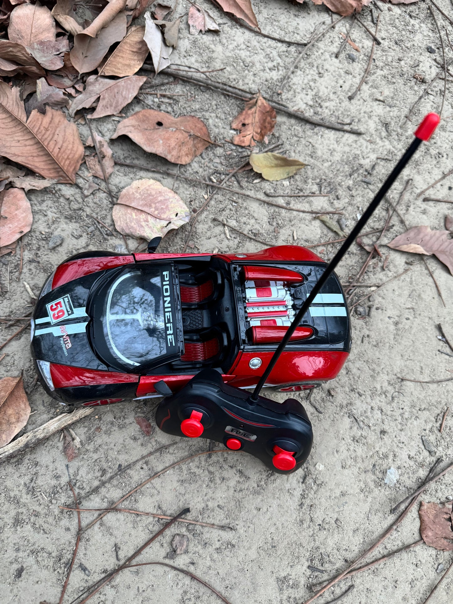 Remote Control Sports Car with Headlights & Door Opening Feature (Rechargeable)