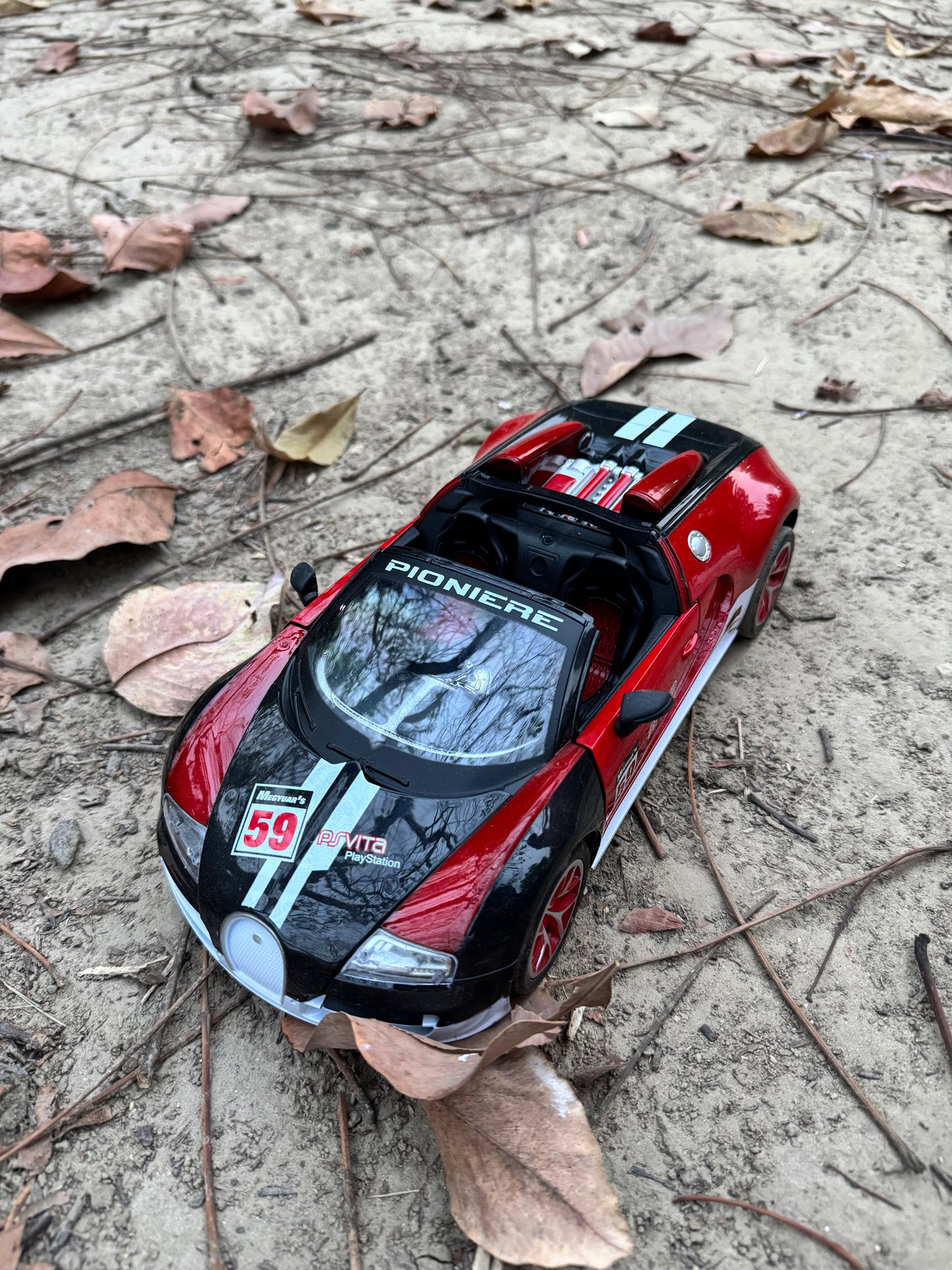 Remote Control Sports Car with Headlights & Door Opening Feature (Rechargeable)