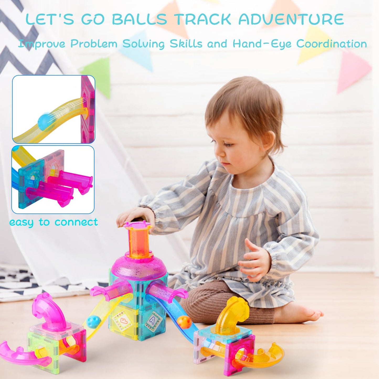 Magnetic Tiles Toy 47PCS