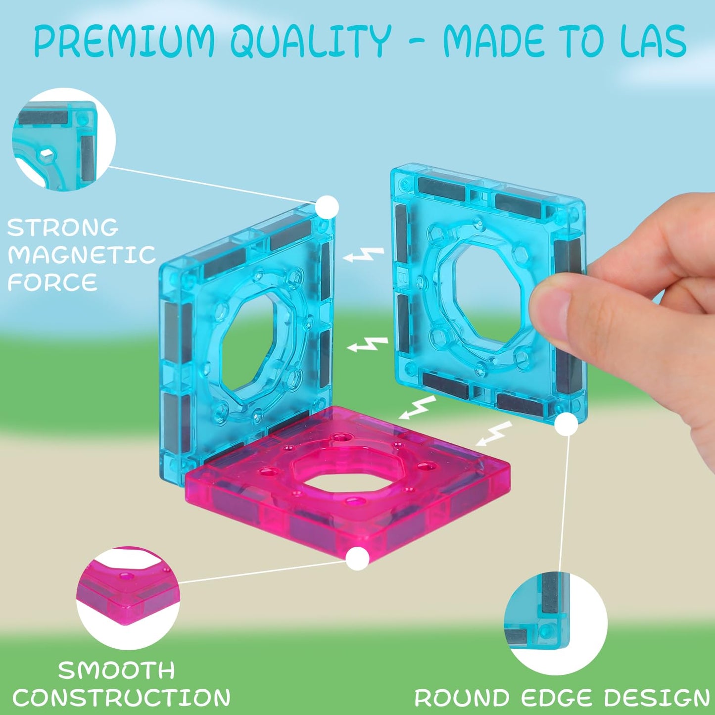 Magnetic Tiles Toy 47PCS