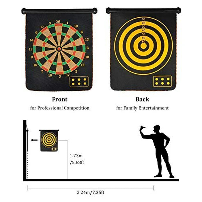Double Sided Foldable Magnetic Dart Board Game