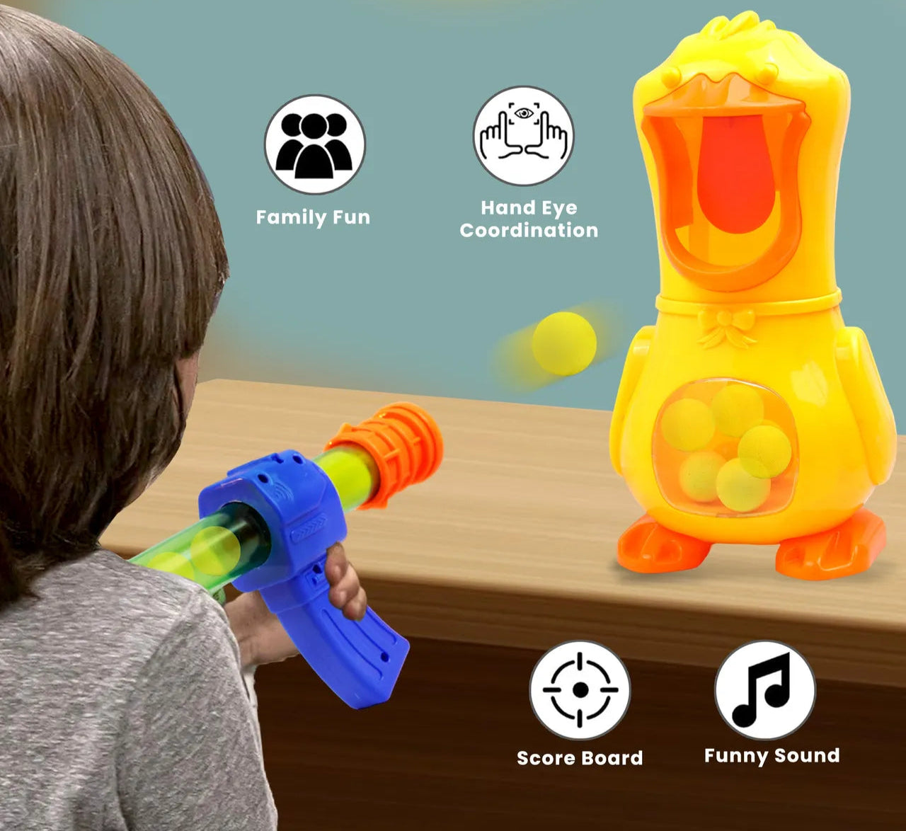 The hungry duck feeding gun game