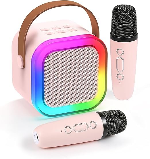 K12 Mini Karaoke Speaker with 2 Wireless Microphone