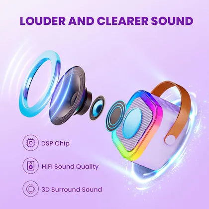 K12 Mini Karaoke Speaker with 2 Wireless Microphone