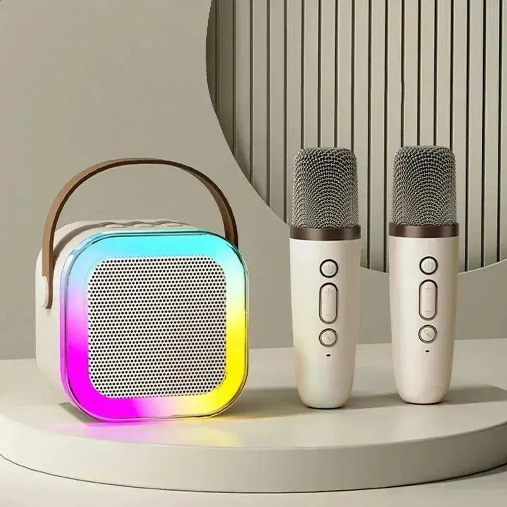 K12 Mini Karaoke Speaker with 2 Wireless Microphone