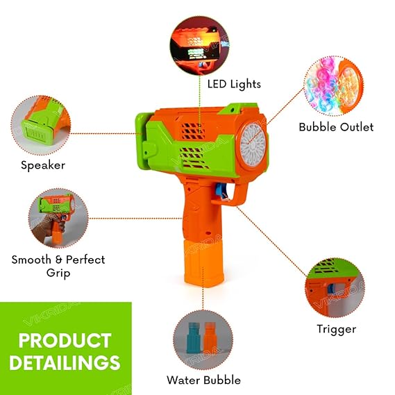 Kaby-15 Holes Powerful Automatic Rechargeable Bubble Gun