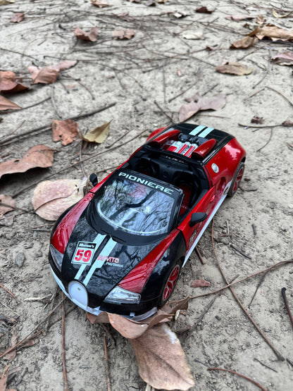Remote Control Sports Car with Headlights & Door Opening Feature (Rechargeable)